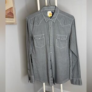 BOSS ORANGE Black & White Micro-Check Button-Down Shirt